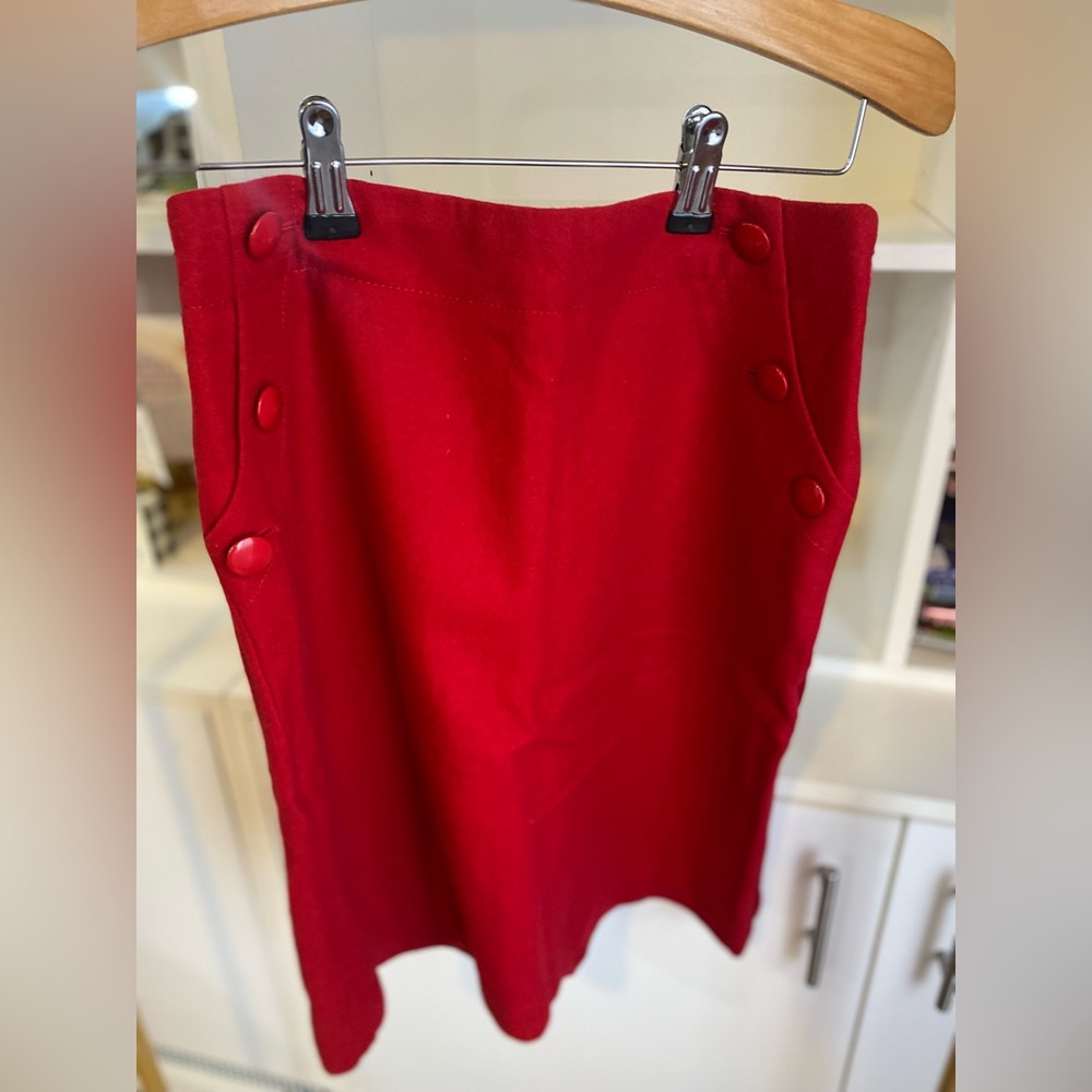 Stunning J. Crew Red Wool Skirt